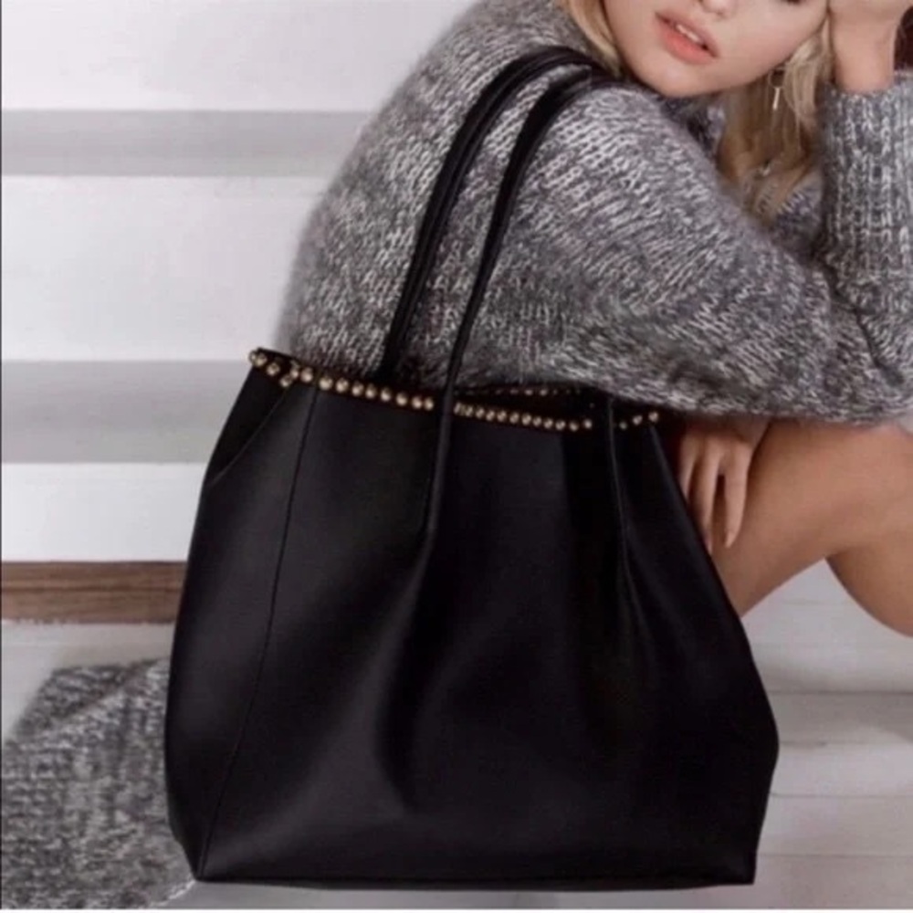 B-Low the Belt Black Studded Tote Bag